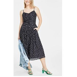 On 34th Women's Dot Soft Corset Midi Dress Polka Dot